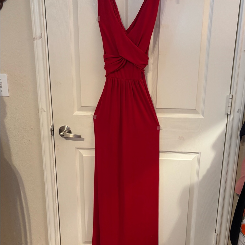 Jersey  Red, Cross Back Maxi Dress NWT